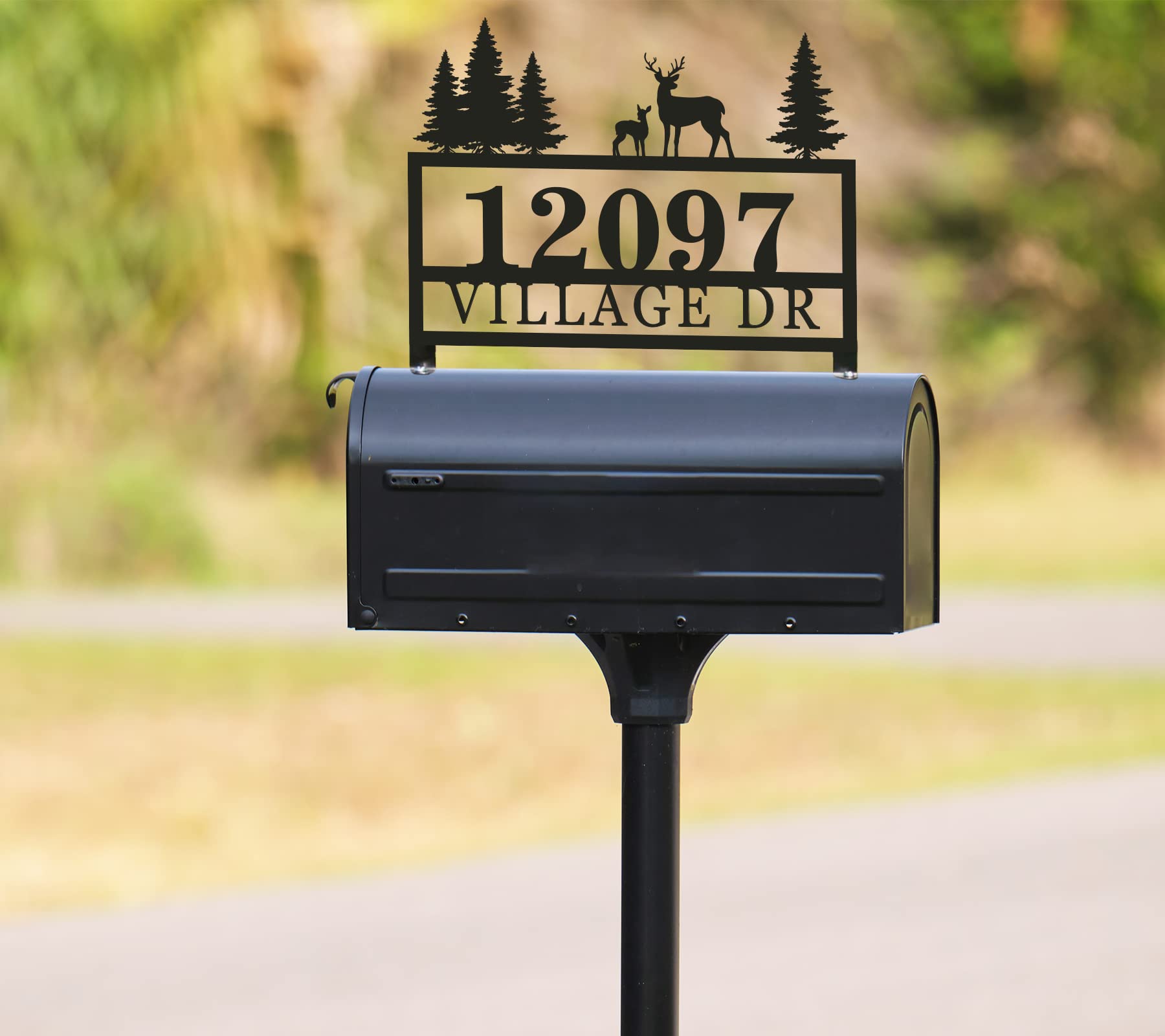 Mailbox topper house number sign suitable for fence post
