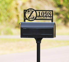 Mailbox topper with house number sign for wall fence or post