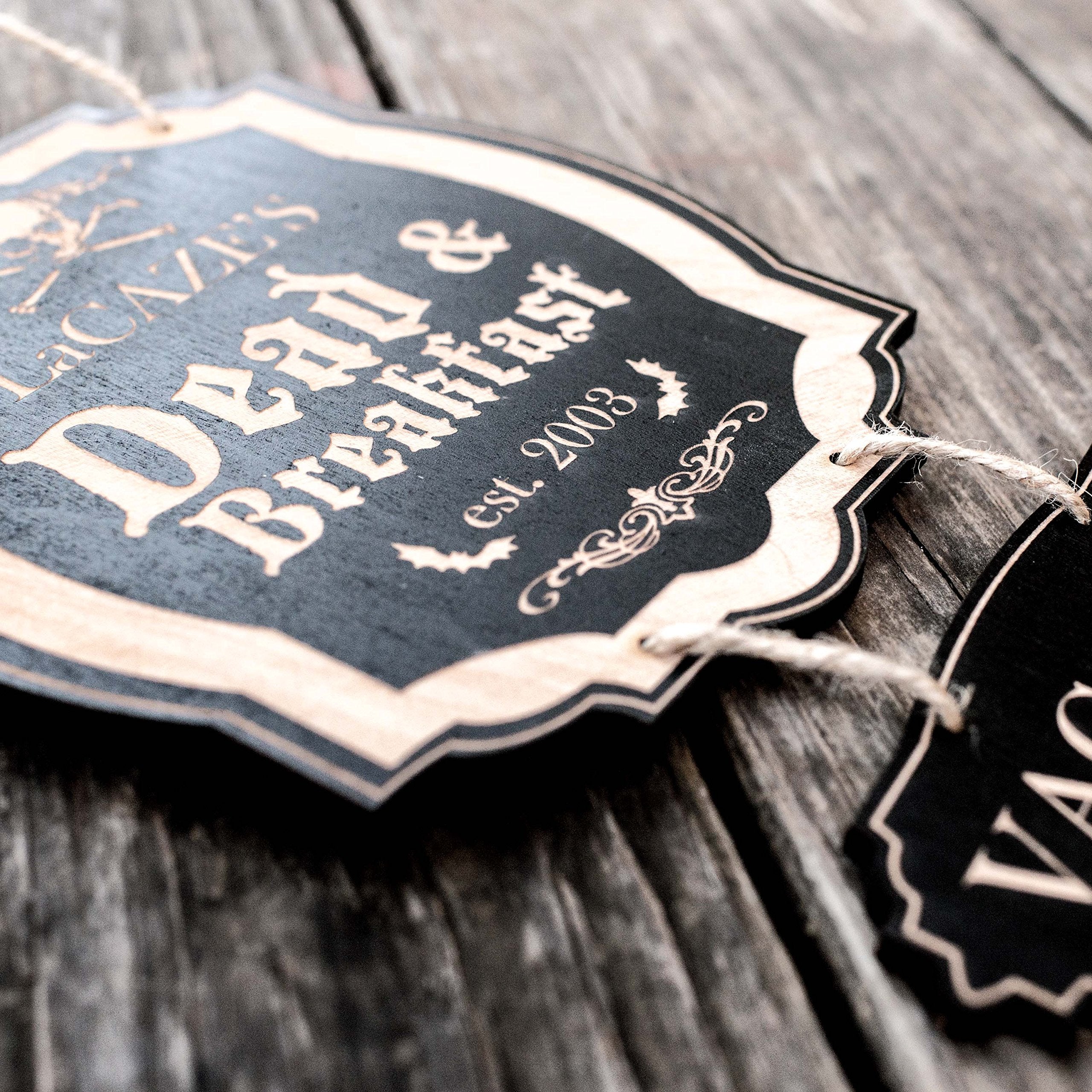 Laser engraved wood sign produced at Cedar Park TX studio