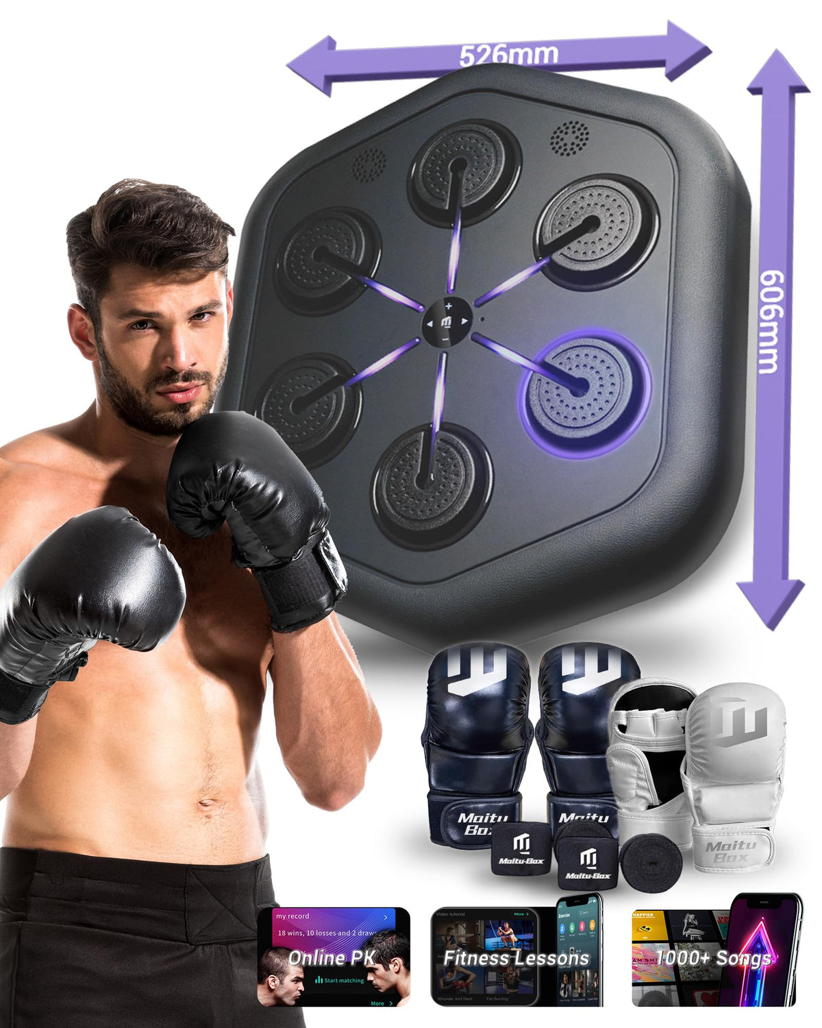 MAITUFIT smart music boxing machine M4 control panel and setup