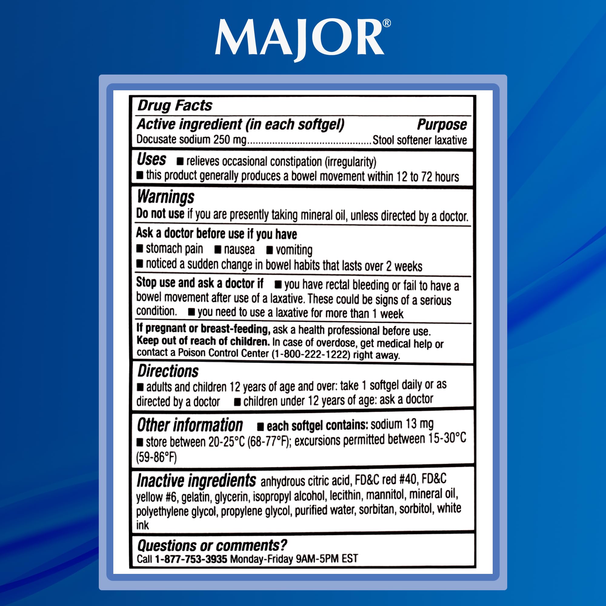 Major docusate laxative 100 count 2-pack product image