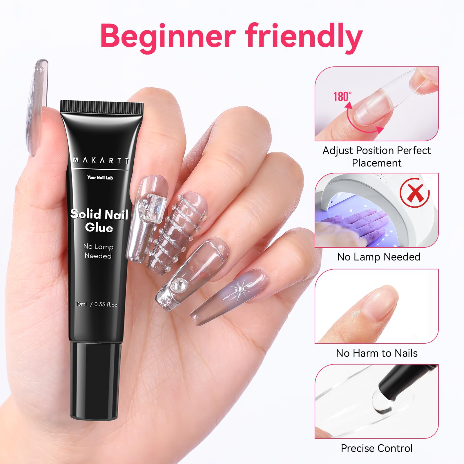 Makartt 10ml glue bottle for press on nails