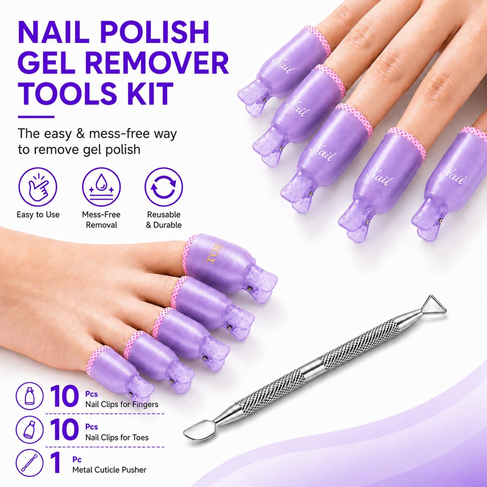 10 finger clips and 10 toe clips in Makartt kit