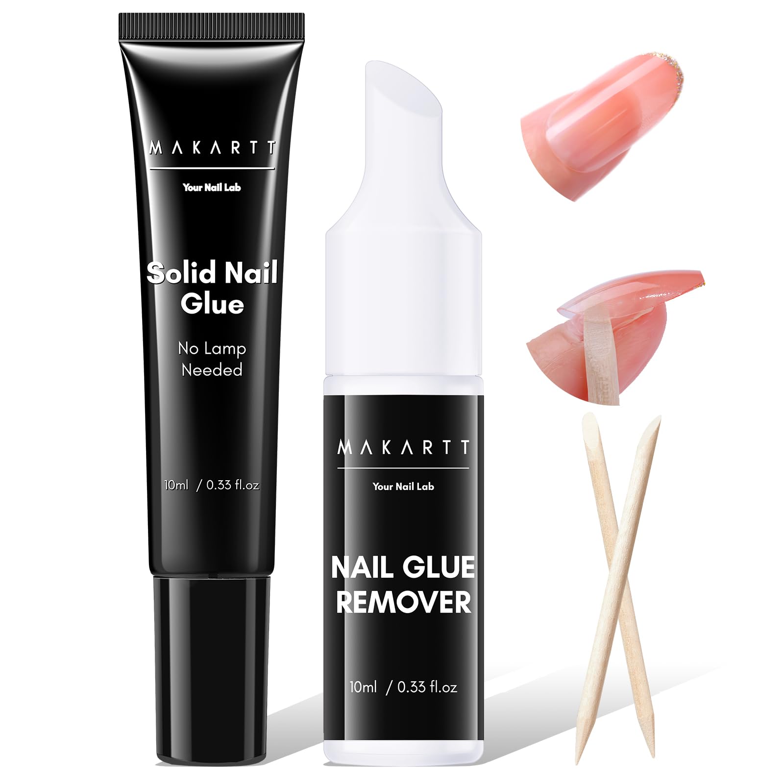 Makartt semi solid nail glue bottle with remover kit