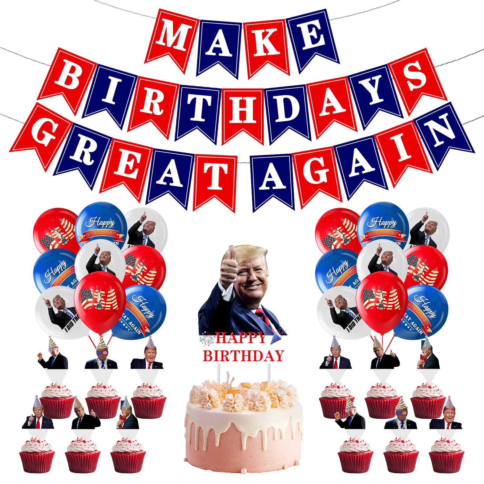 Make Birthdays Great Again red blue kit product image