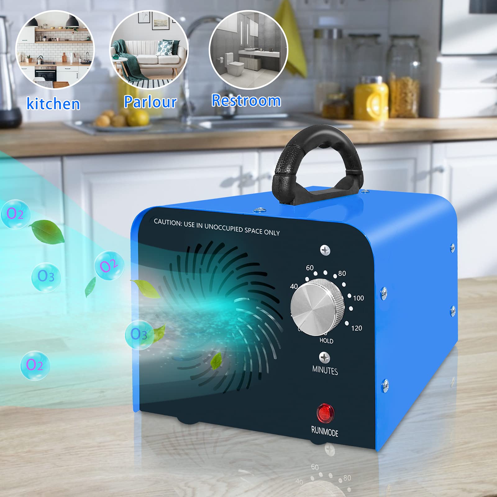 Ozone generator specifications 110V 60Hz dimensions shown