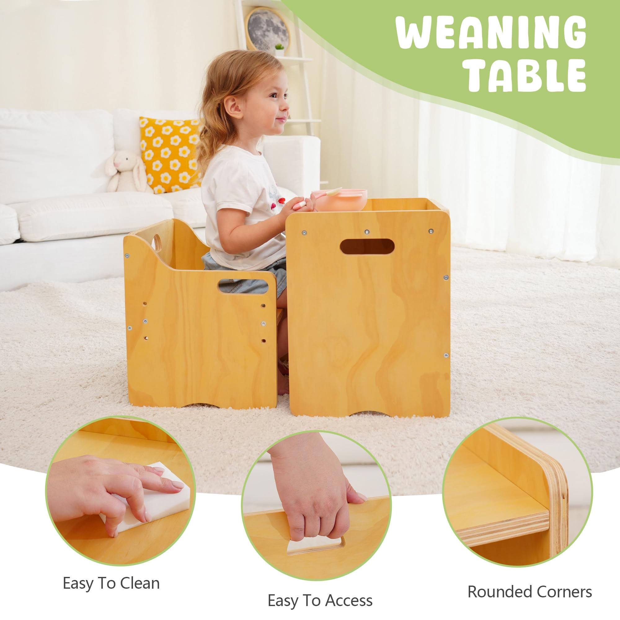 Montessori inspired toddler activity table for learning
