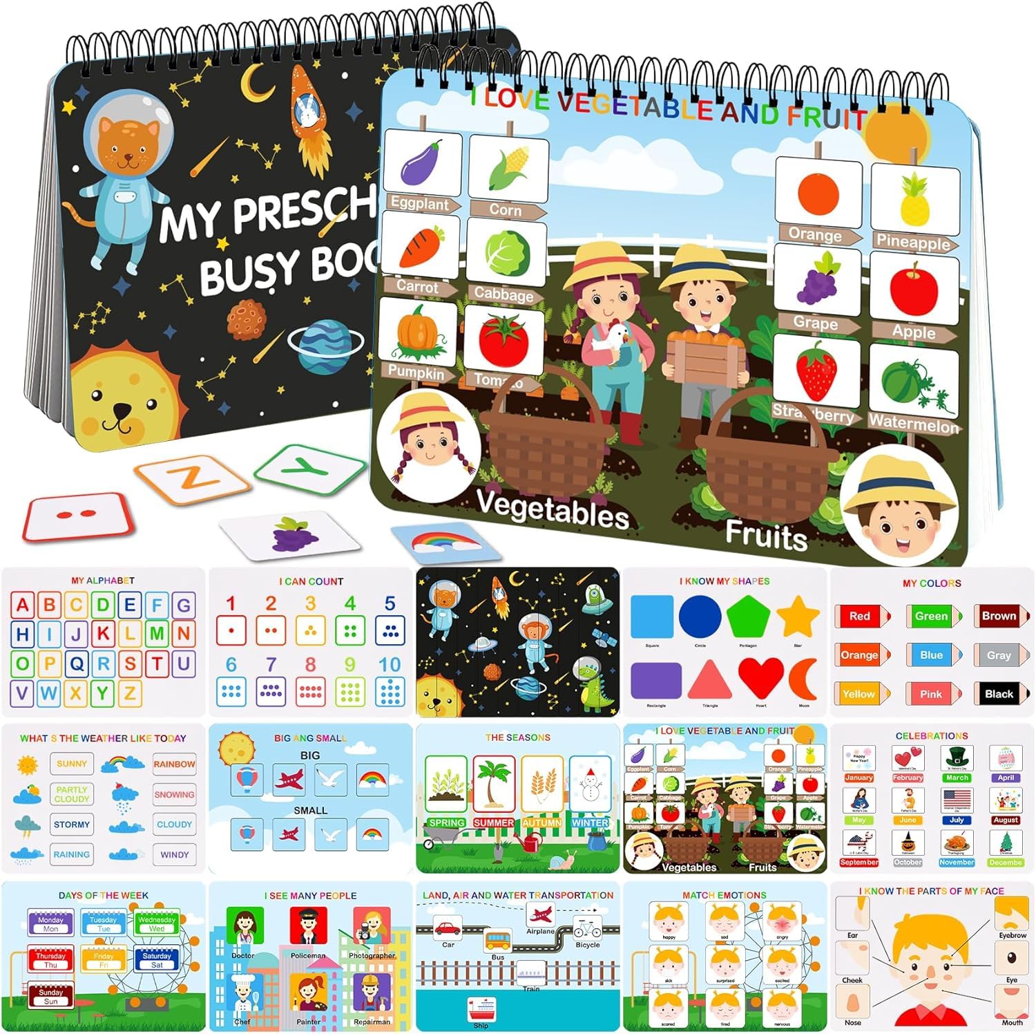 Mallify Busy Book for Toddlers 3-5 with 30 themes