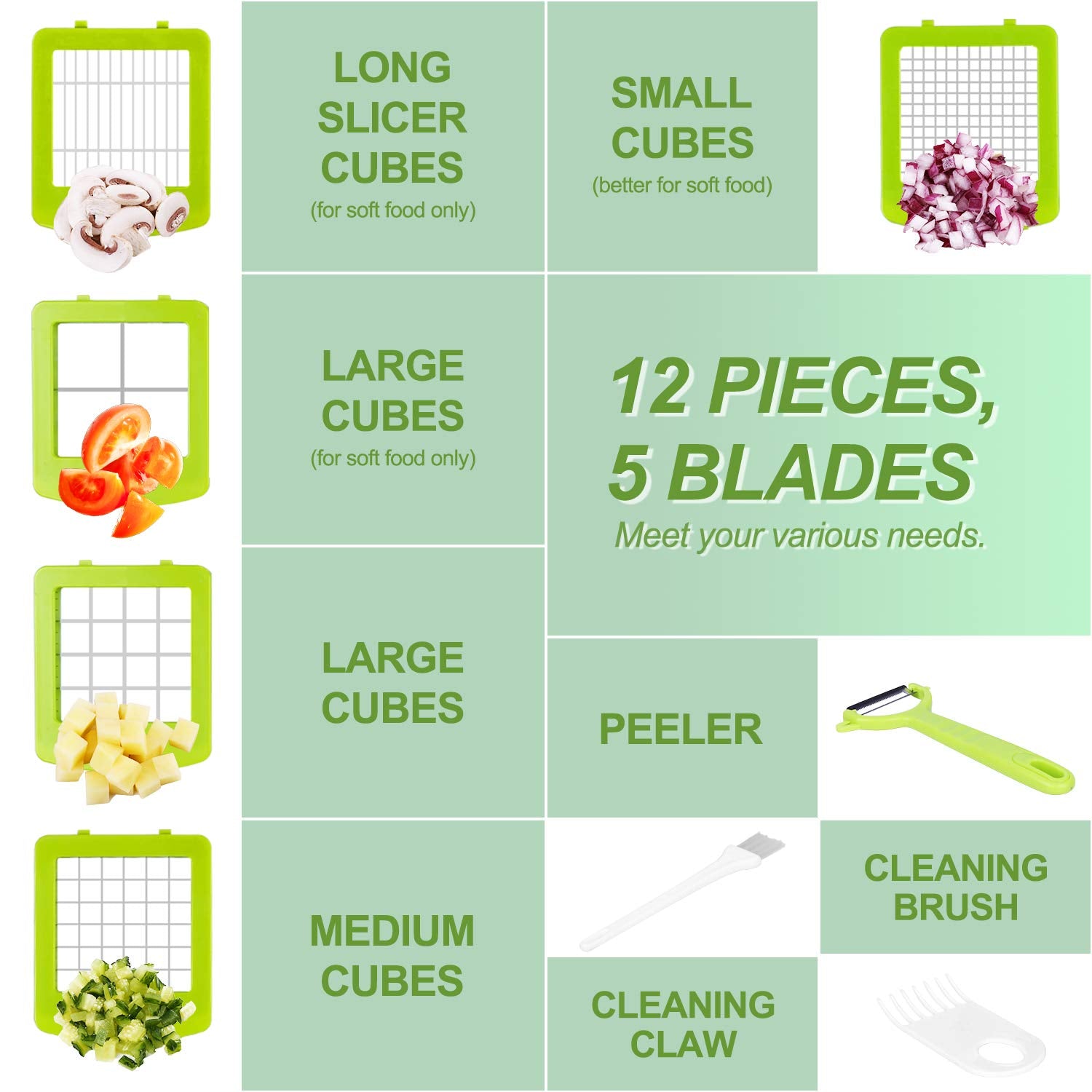Mandoline Slicer Veggie Cutter with non-slip feet