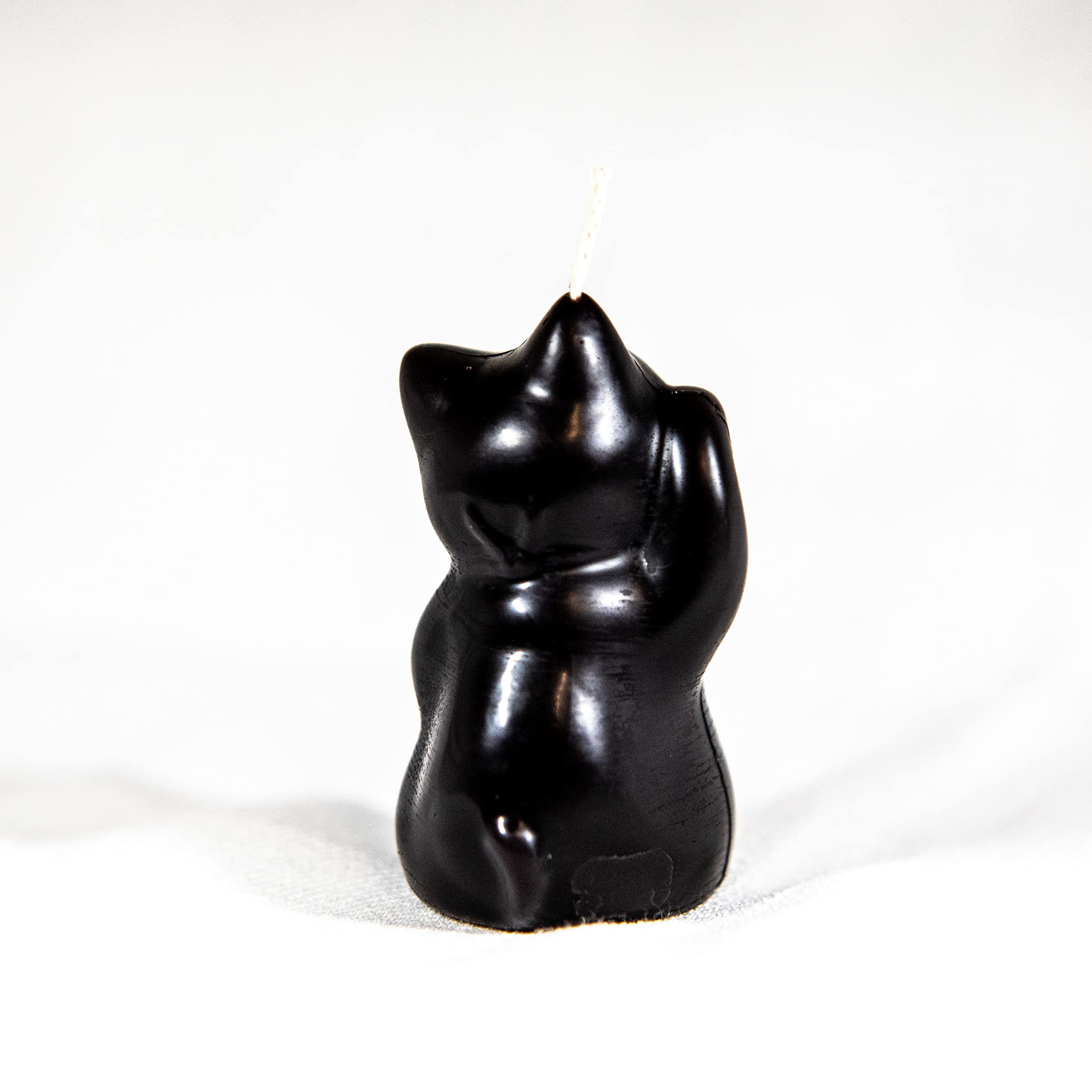 Lucky Cat Maneki Neko beeswax candle product image