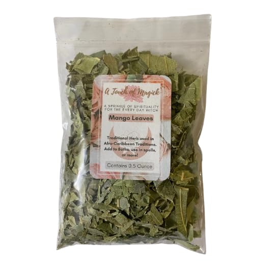 Mango Leaves Dried Herb 0.5 Ounces in resealable bag for Santeria Hoodoo Voodoo