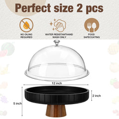 Mango Wood fruit bowl with clear cover on kitchen counter