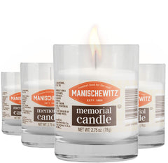 Manischewitz 24 Hour Candles in a glass tumbler 4 pack for Yahrzeit memorials