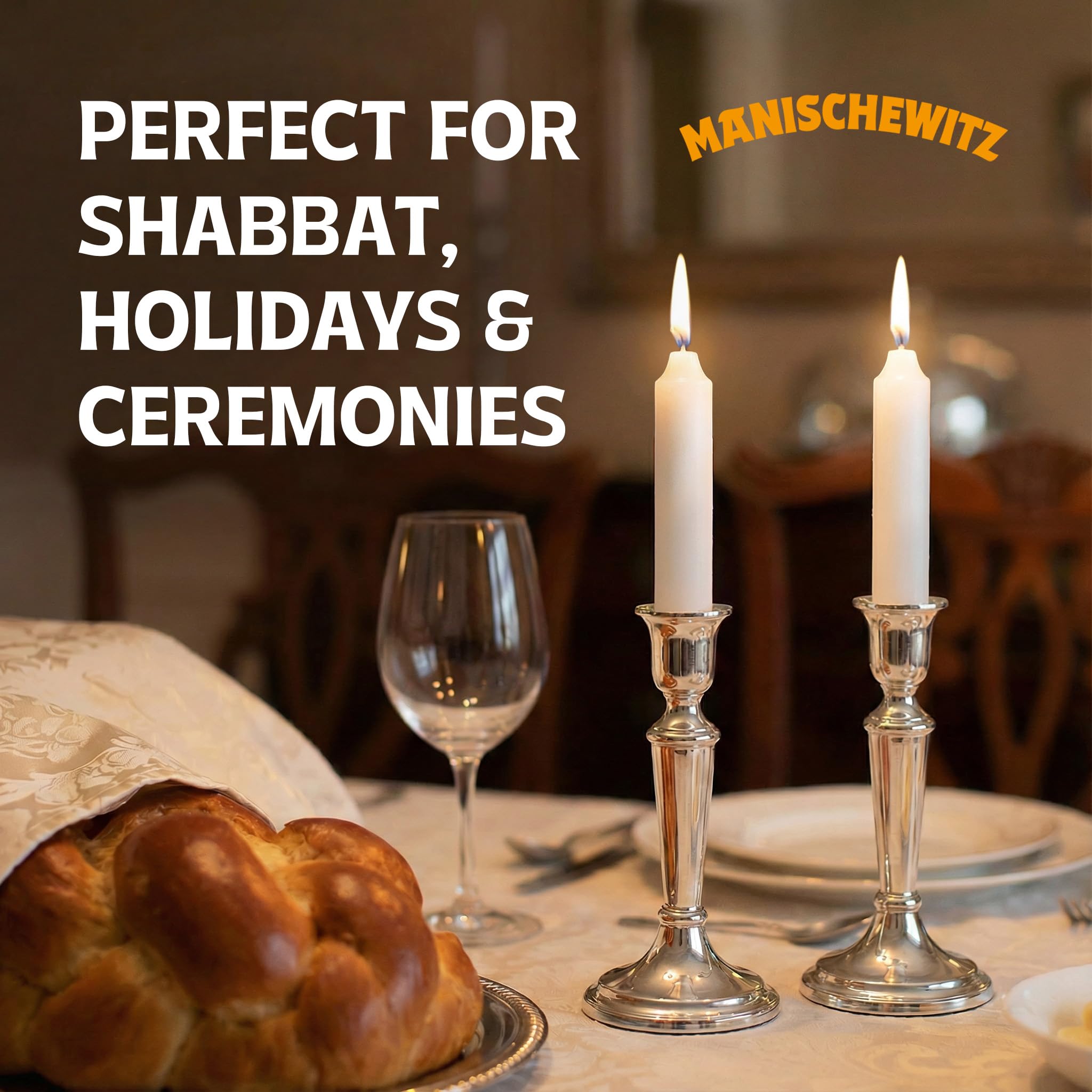 Pure white paraffin wax Shabbat lighting