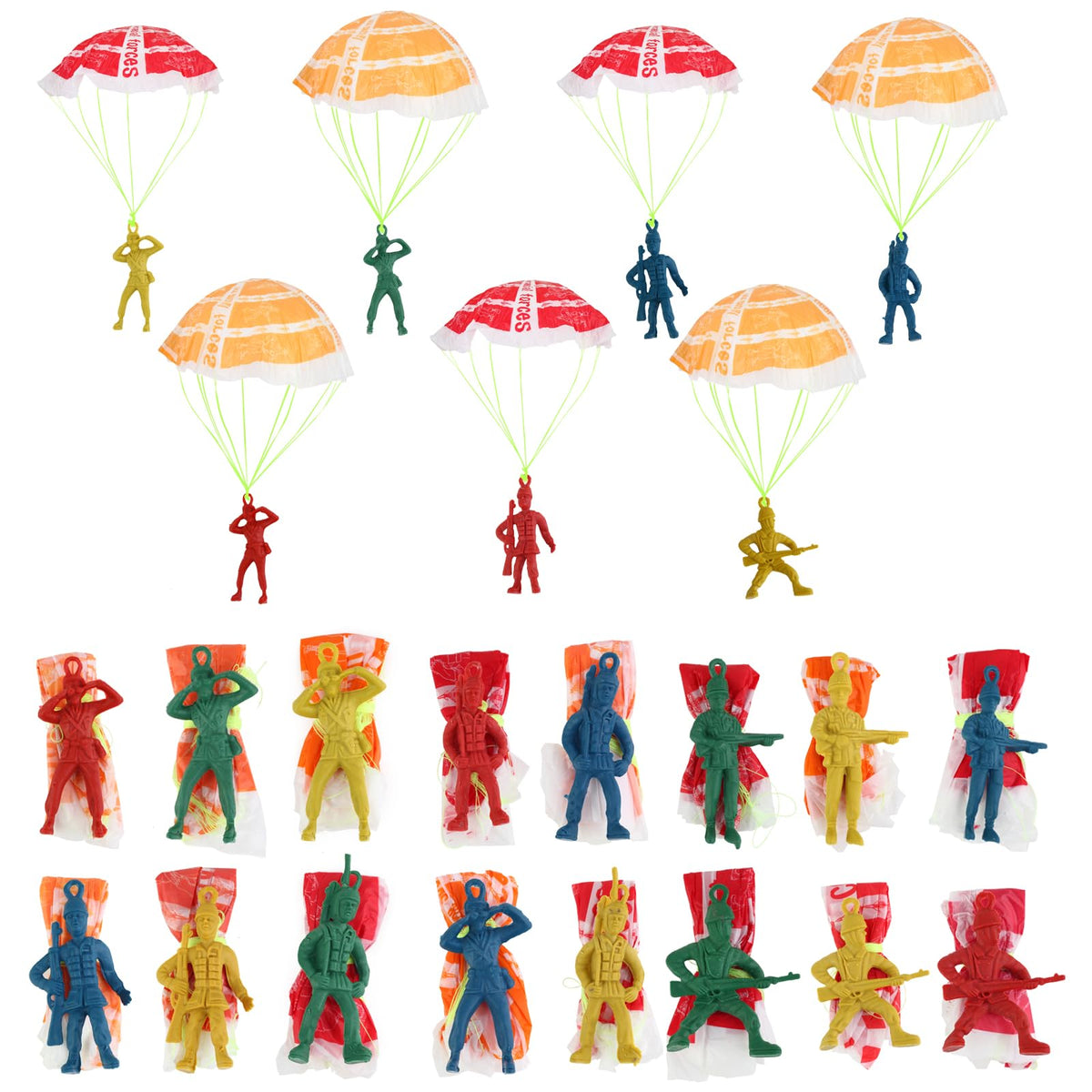 Manmel 40PCS Parachute Toy set with assorted parachute colors