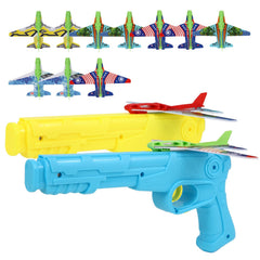 Manmel airplane launcher toys set with 2 launchers and 10 foam gliders