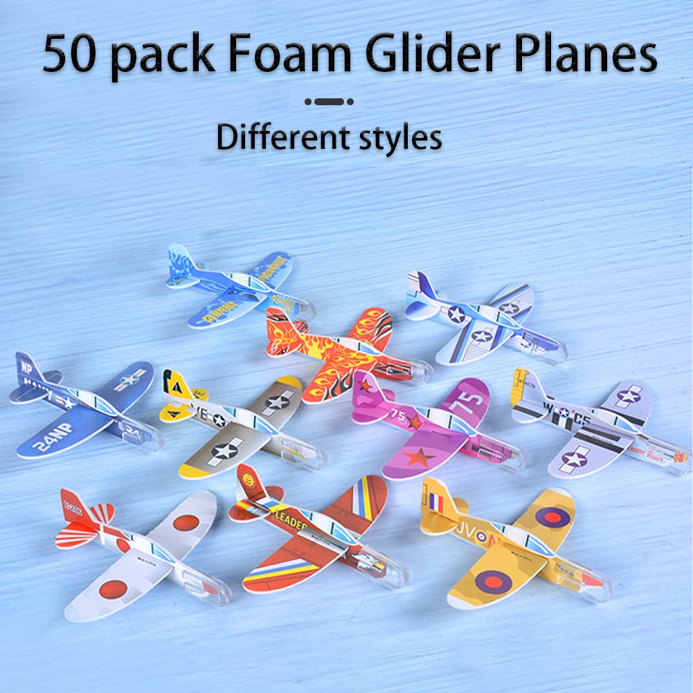 Assorted colors 3.94 x 3.74 inch foam planes assembled