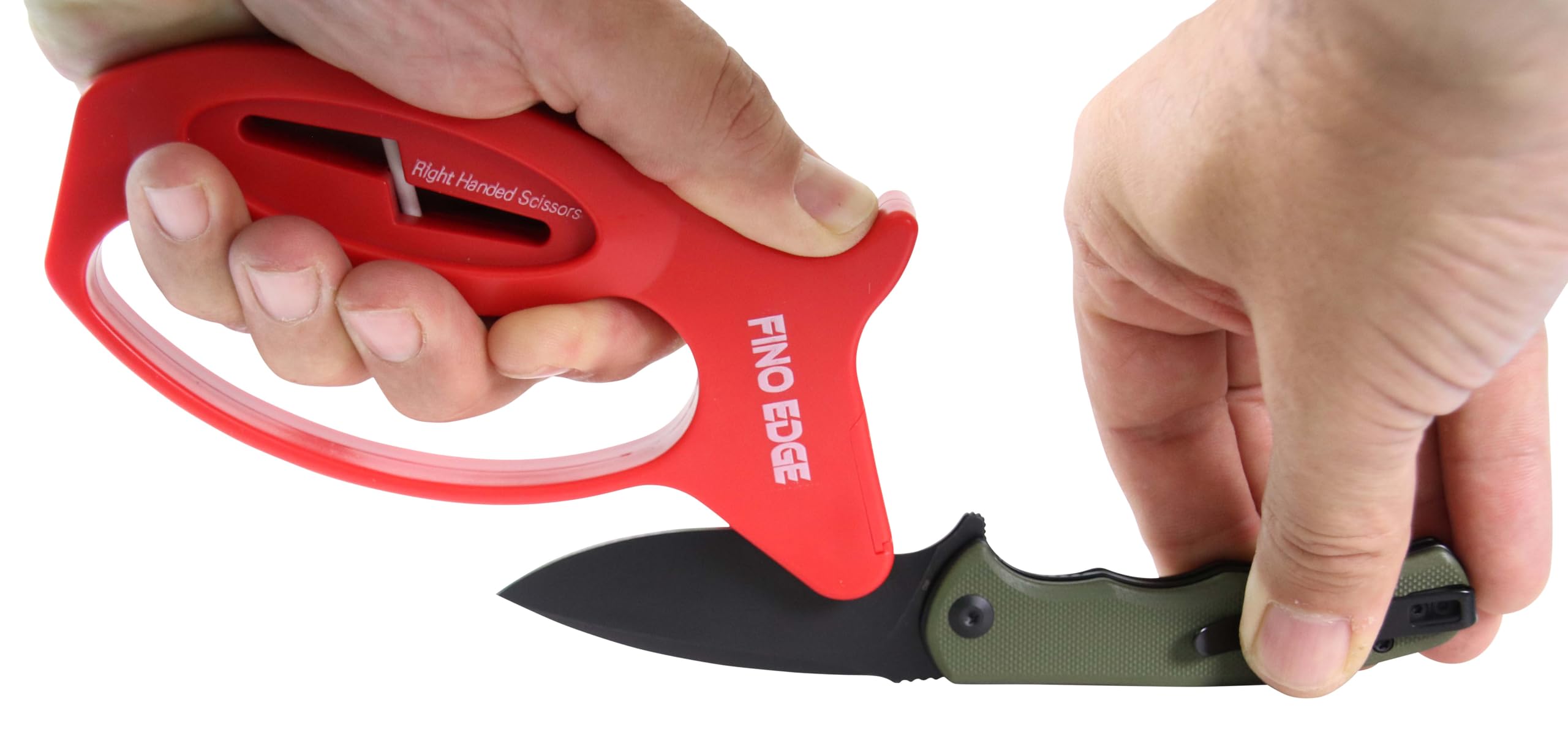 Compact handheld sharpener design for knives and scissors