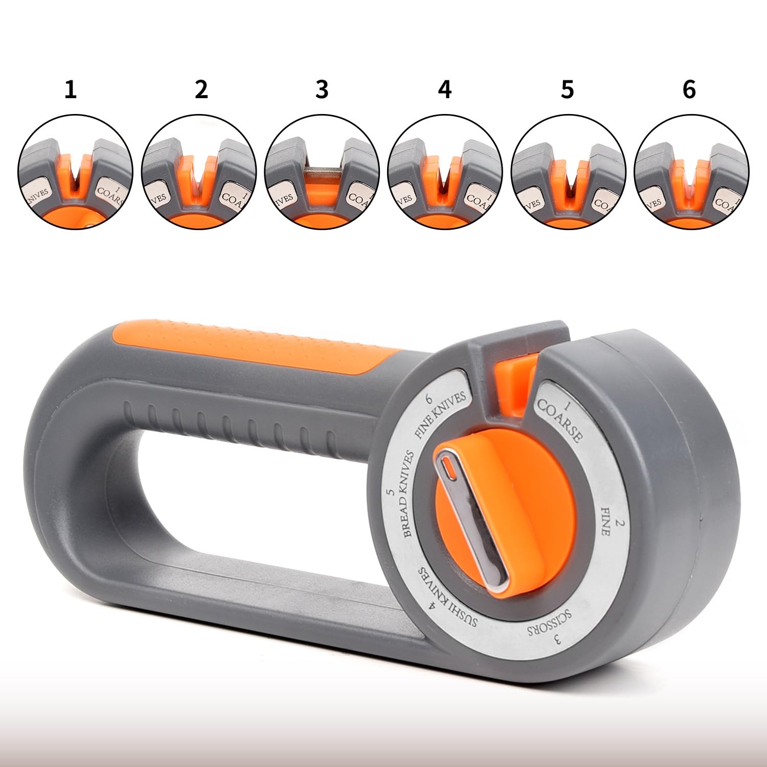 Ergonomic gray and orange handle design
