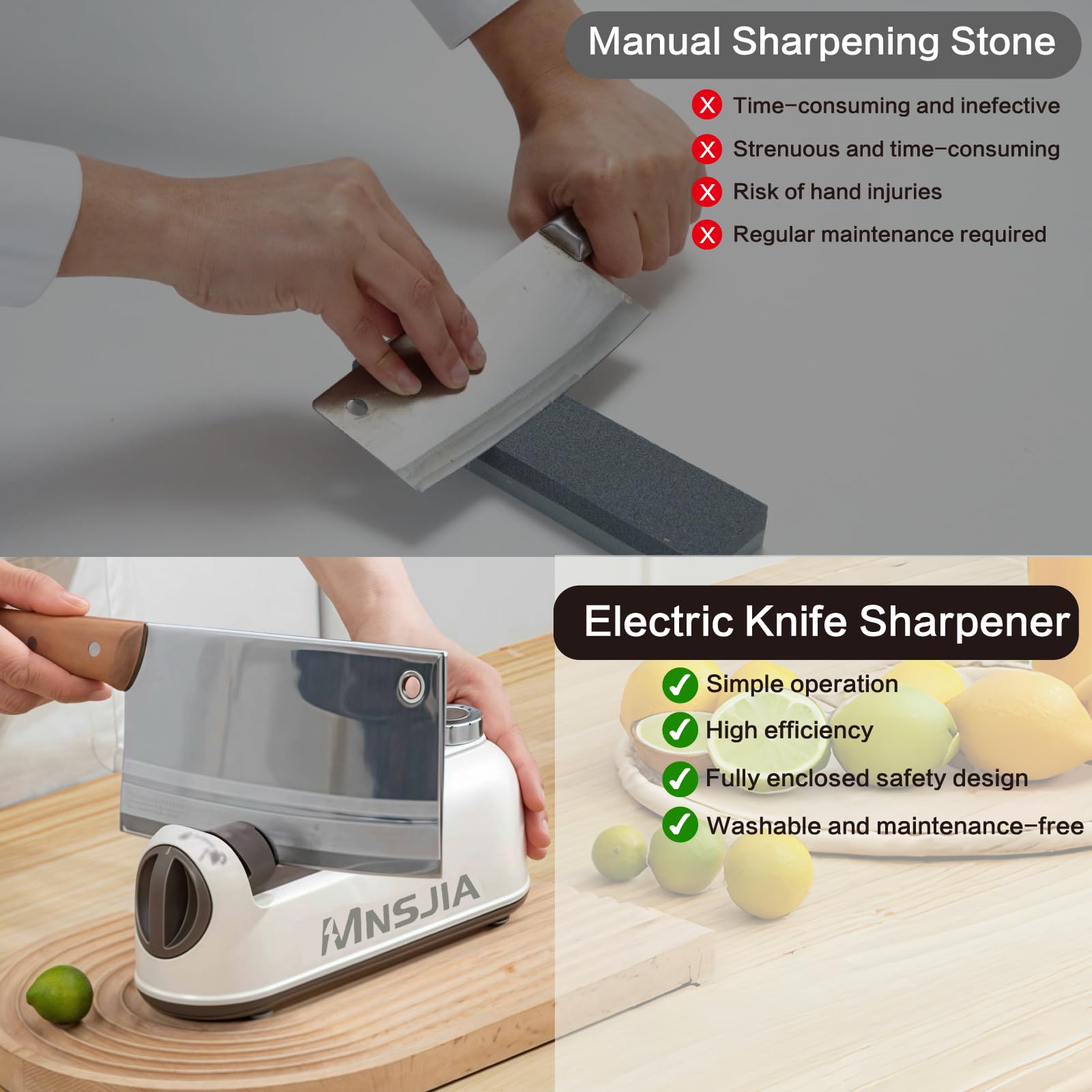 Easy blade cleaning after sharpening