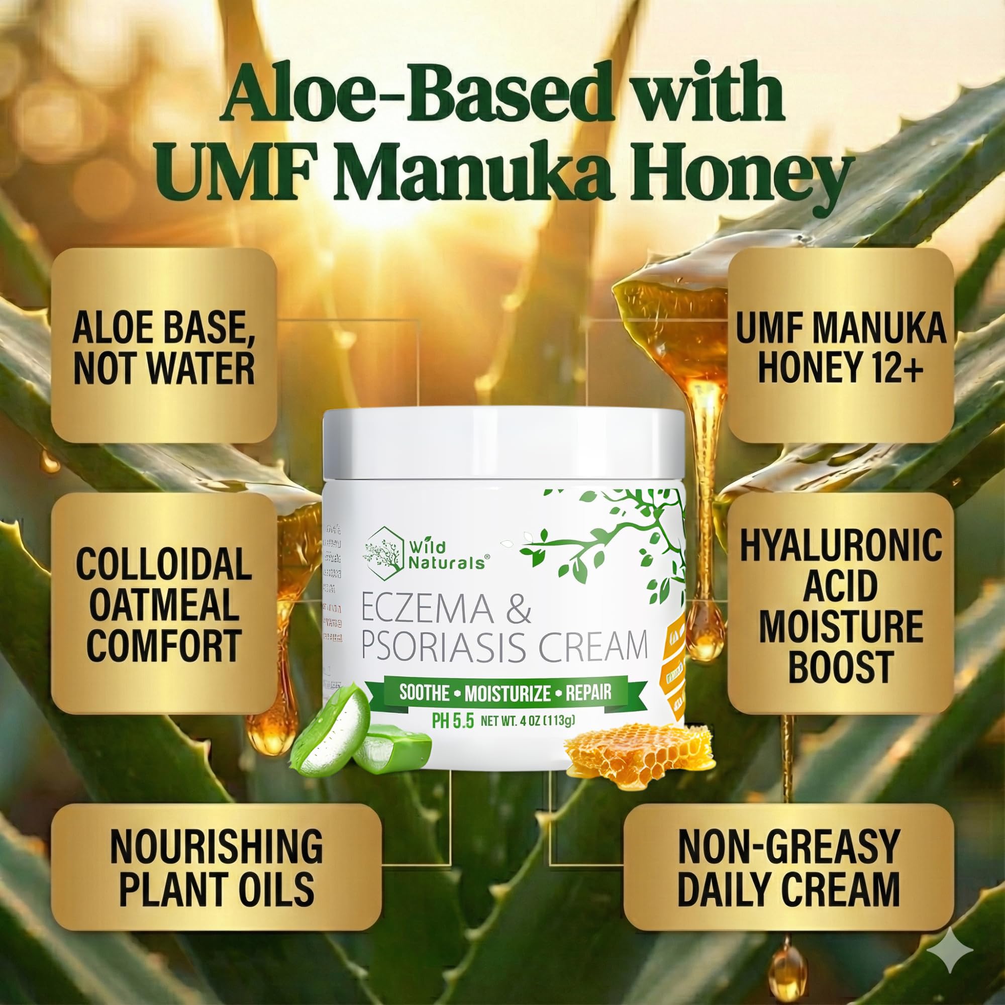 Manuka honey UMF 12+ in eczema cream alt text
