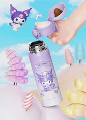 Kuromi insulated stainless steel bottle 500ml close up
