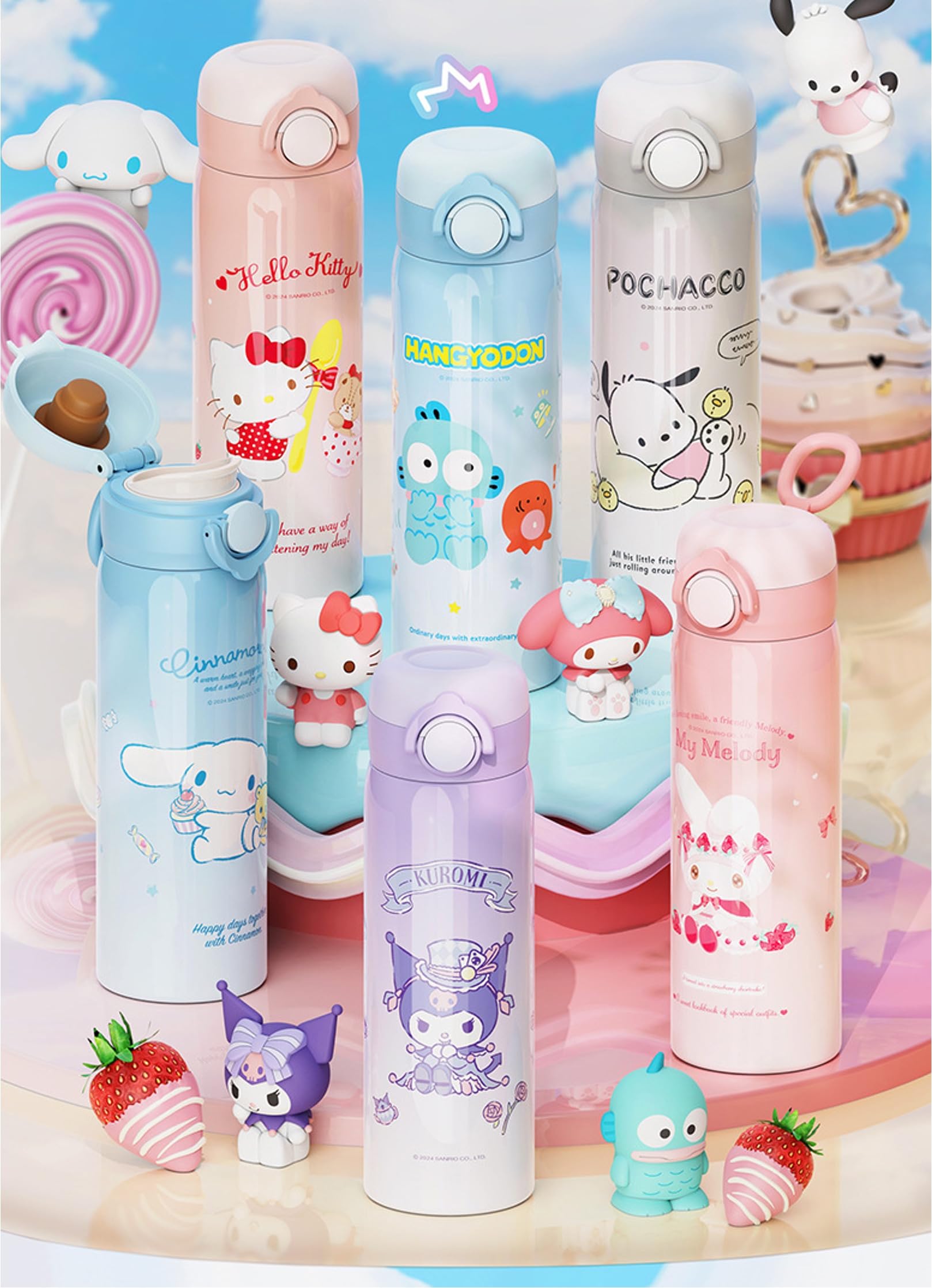 500ml stainless steel water bottle with PP and silicone components
