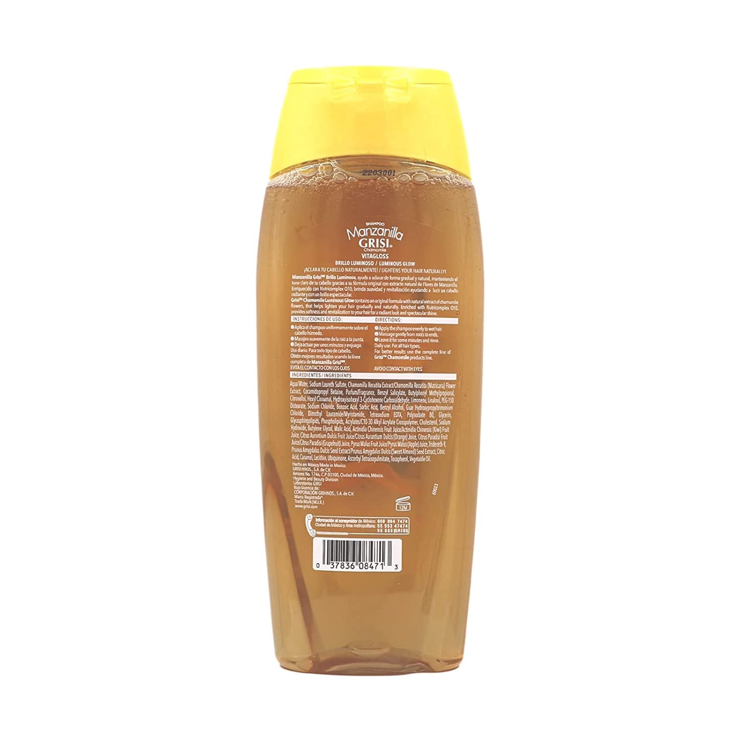 Chamomile Extract shampoo by Manzanilla Grisi 13.5 FL Oz 2 Pack