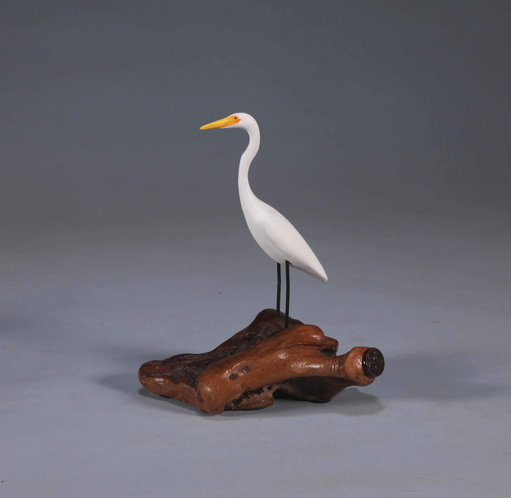 John Perry Studio handmade in USA Egret sculpture polyurethane resin