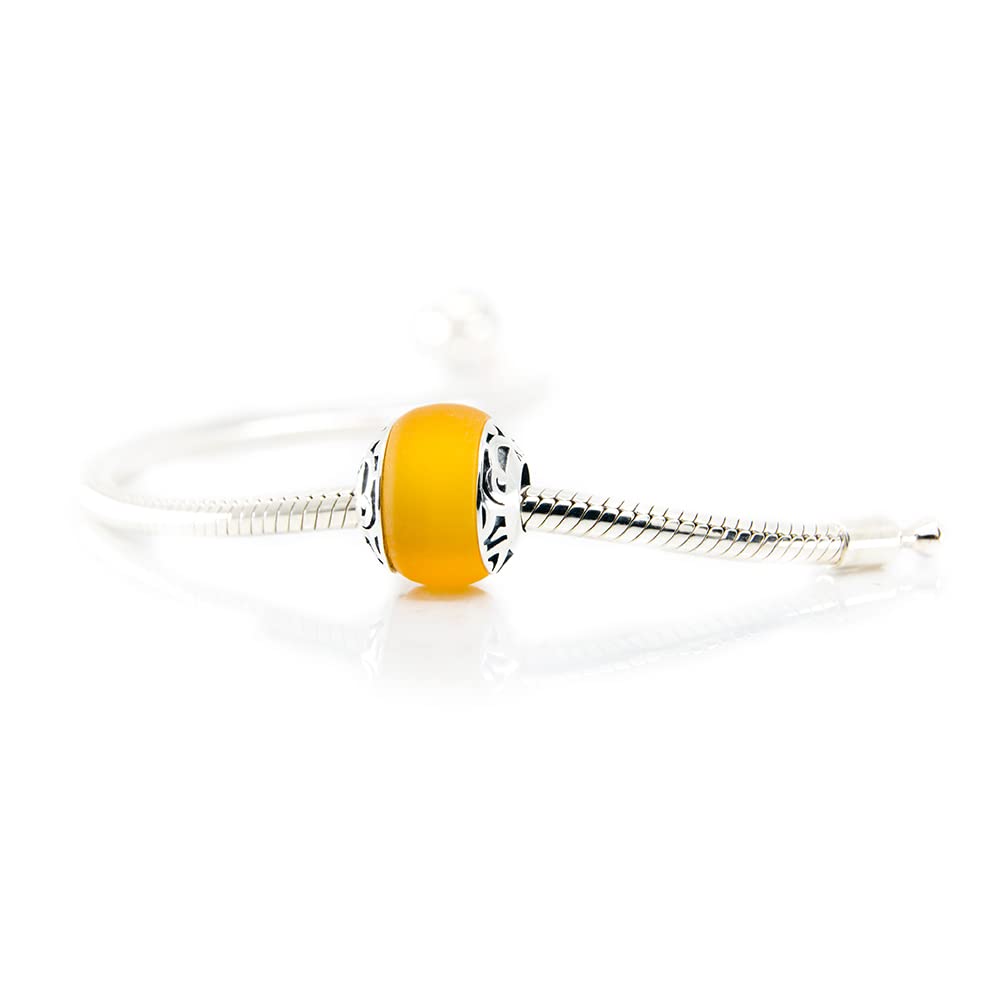 Maori style ocean waves on Murano glass charm bead