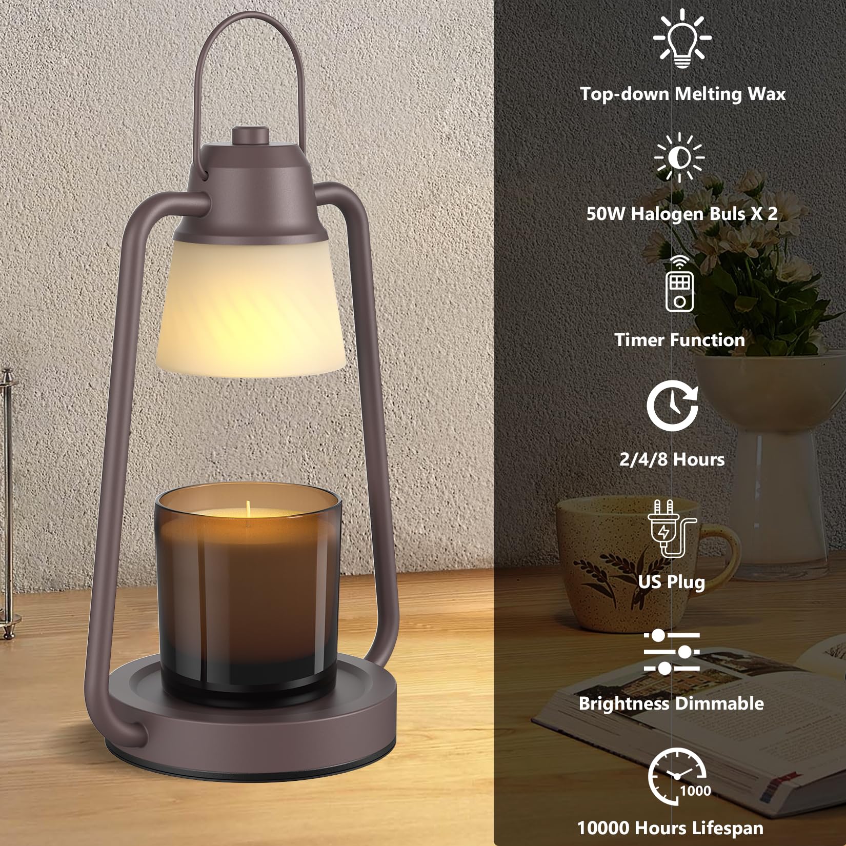 Safe flameless candle warmer lamp without open flame