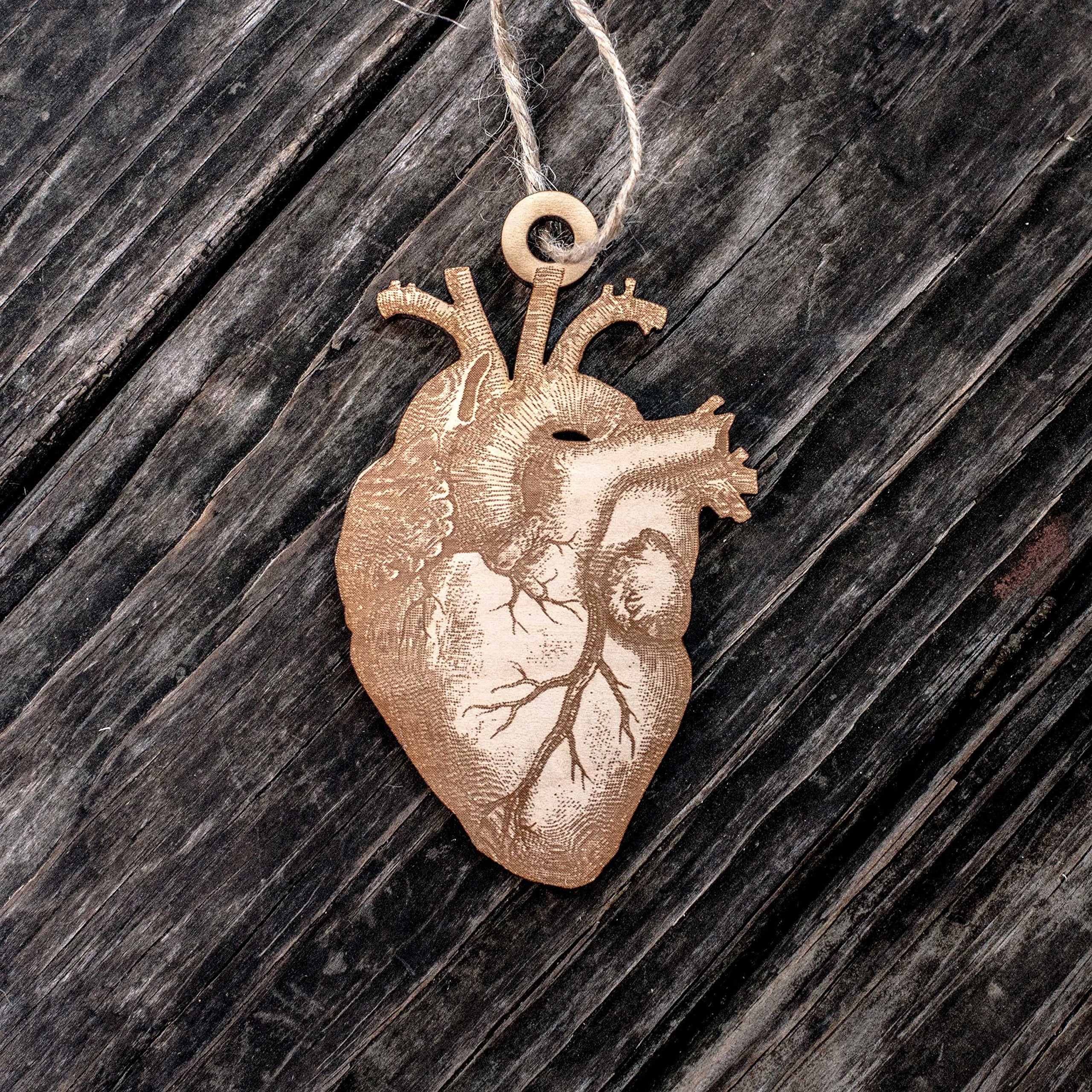 Maple wood heart ornament 3x4 inch thick