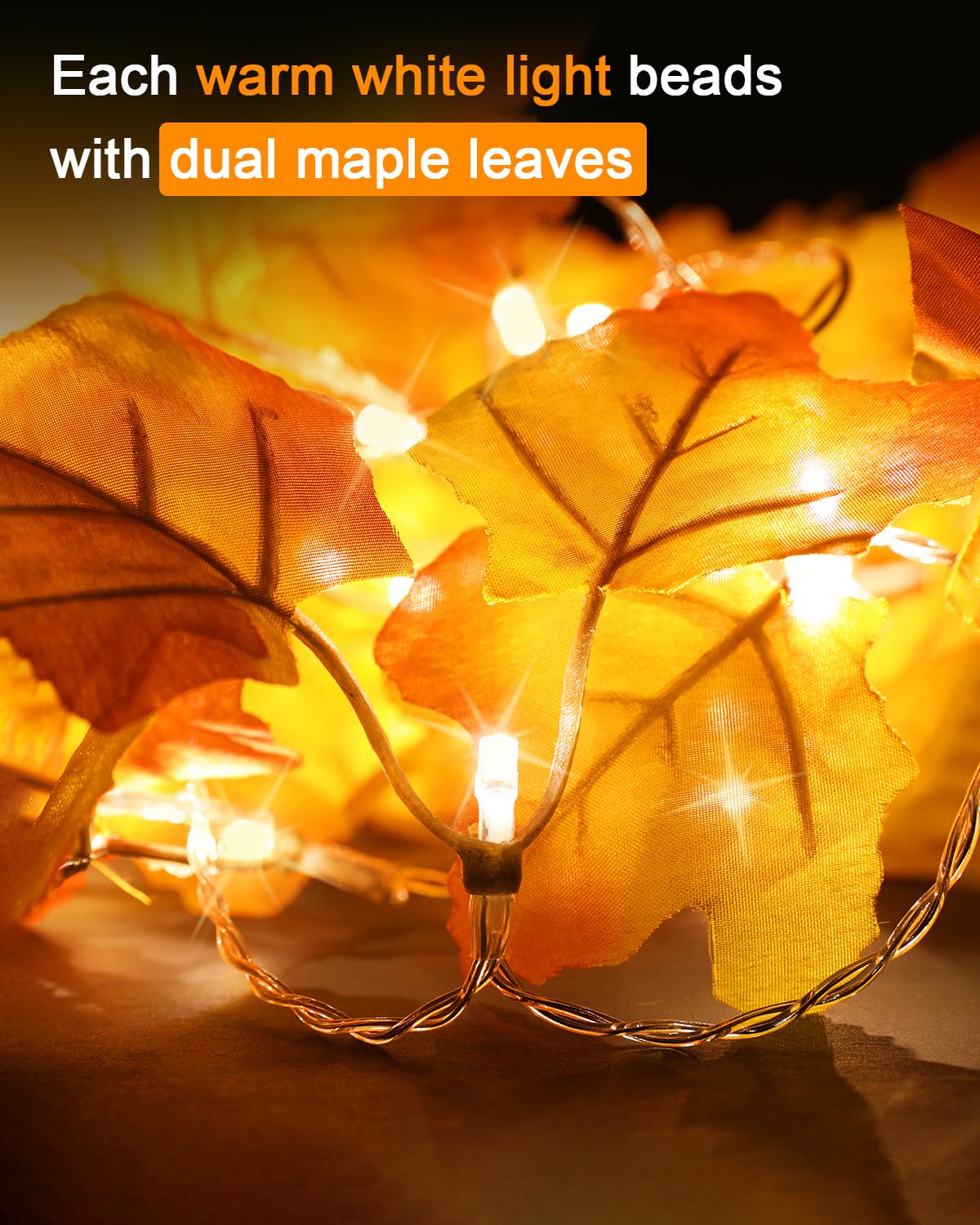 Maple leaf light string 8.2 ft each with 20 LEDs per string
