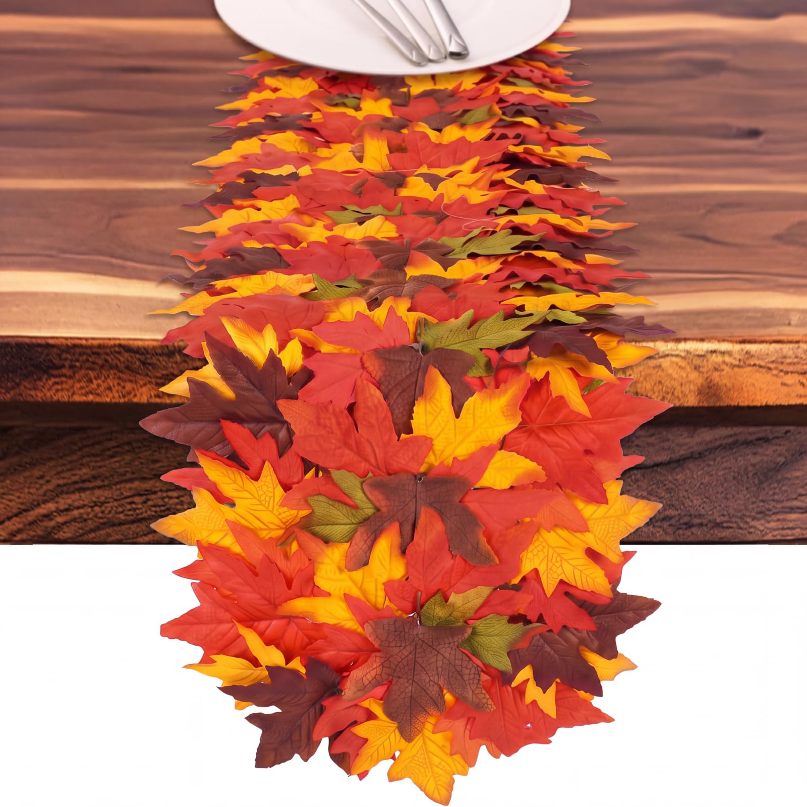 Chicplaid Fall maple leaves table runner 12.99 x 72.05 inches