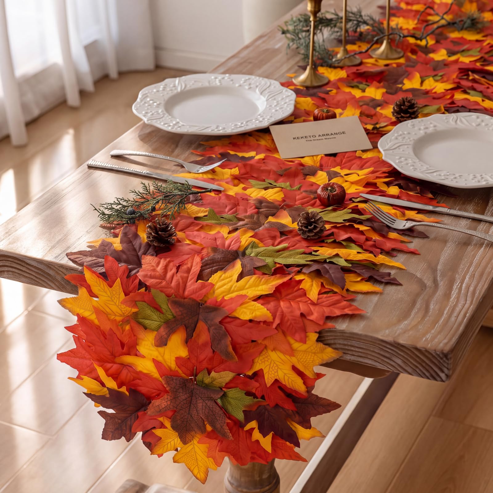 Table runner size 33 x 183 cm by Chicplaid for fall decor