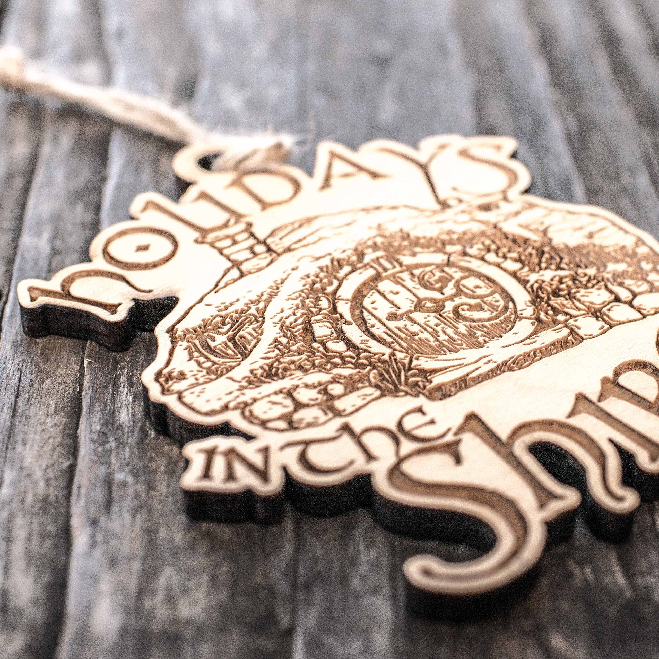 1/4 inch thick maple ornament made in Texas