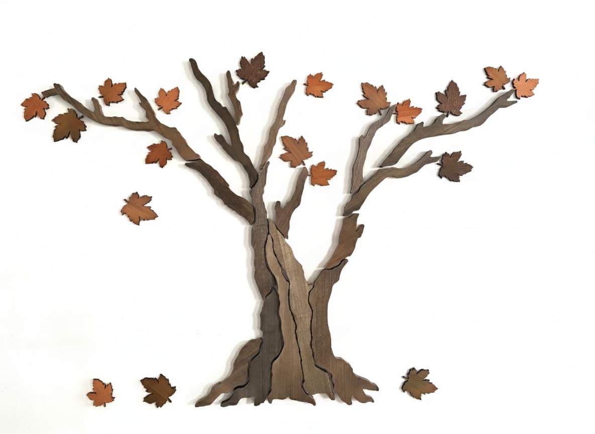 Maple tree wall art size 59x39 inches in sustainable pine