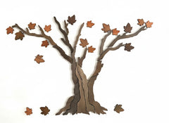 Maple tree wall art size 59x39 inches in sustainable pine