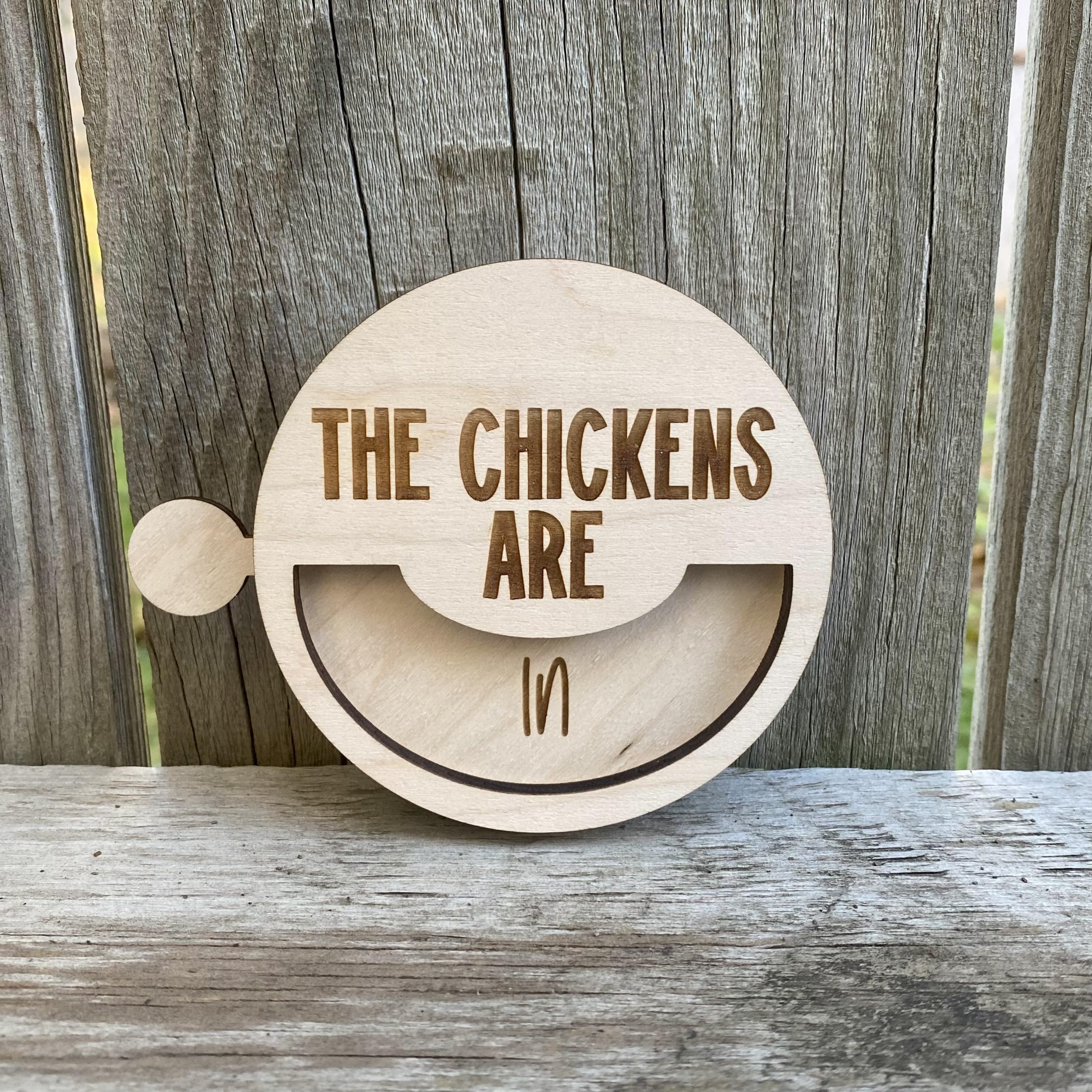 Maple wood laser cut sign indoor use for chicken coop