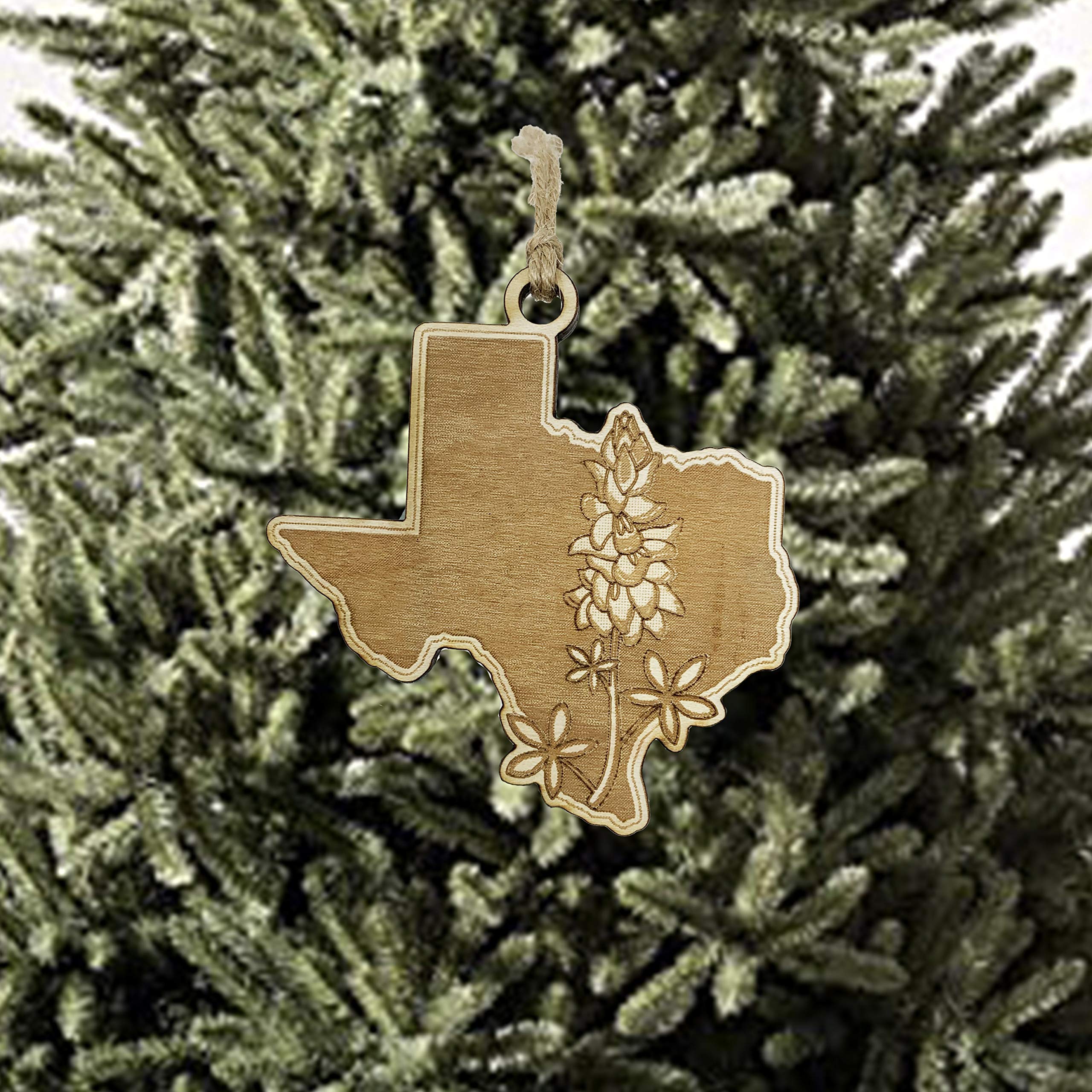 Maple wood ornament raw finish made in Texas 3x3in