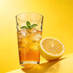 16 oz highball glass close up showing clear crystal