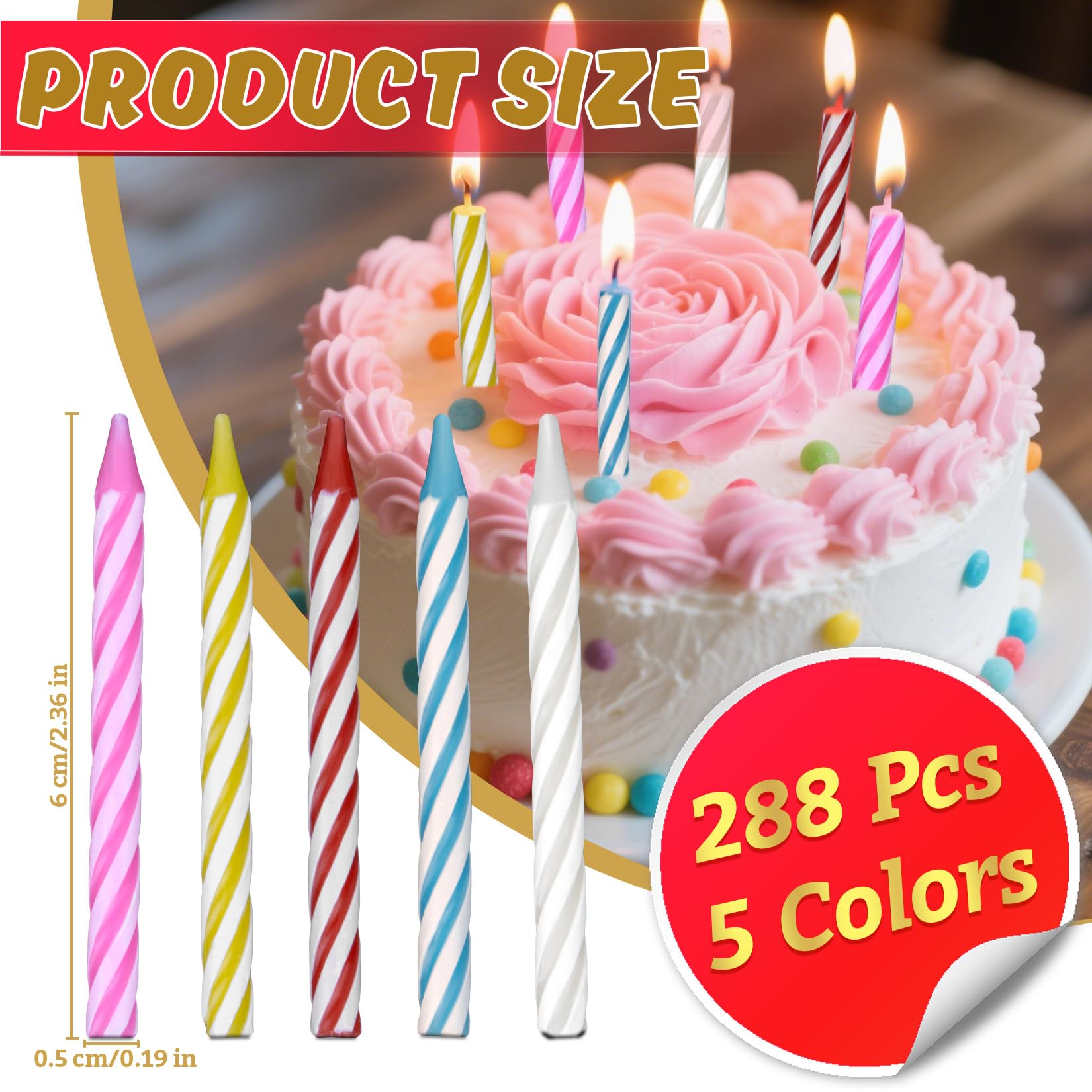 MAQIHAN multicolor spiral candles for cakes and cupcakes
