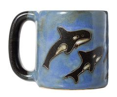 Mara Stoneware blue orca mug 16oz with handle