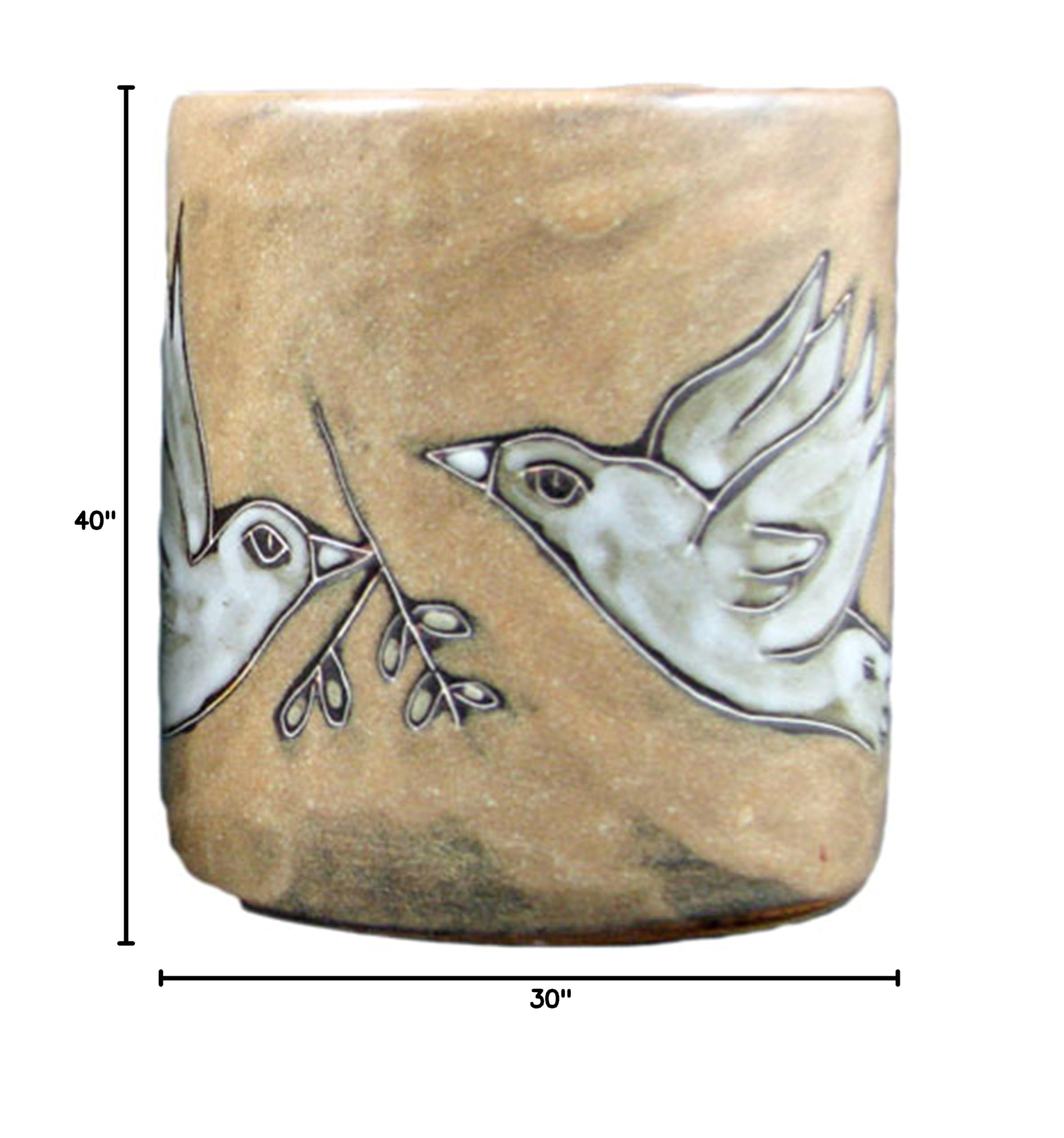 Handmade Mara Stoneware Mug Doves 16 oz in Mexico