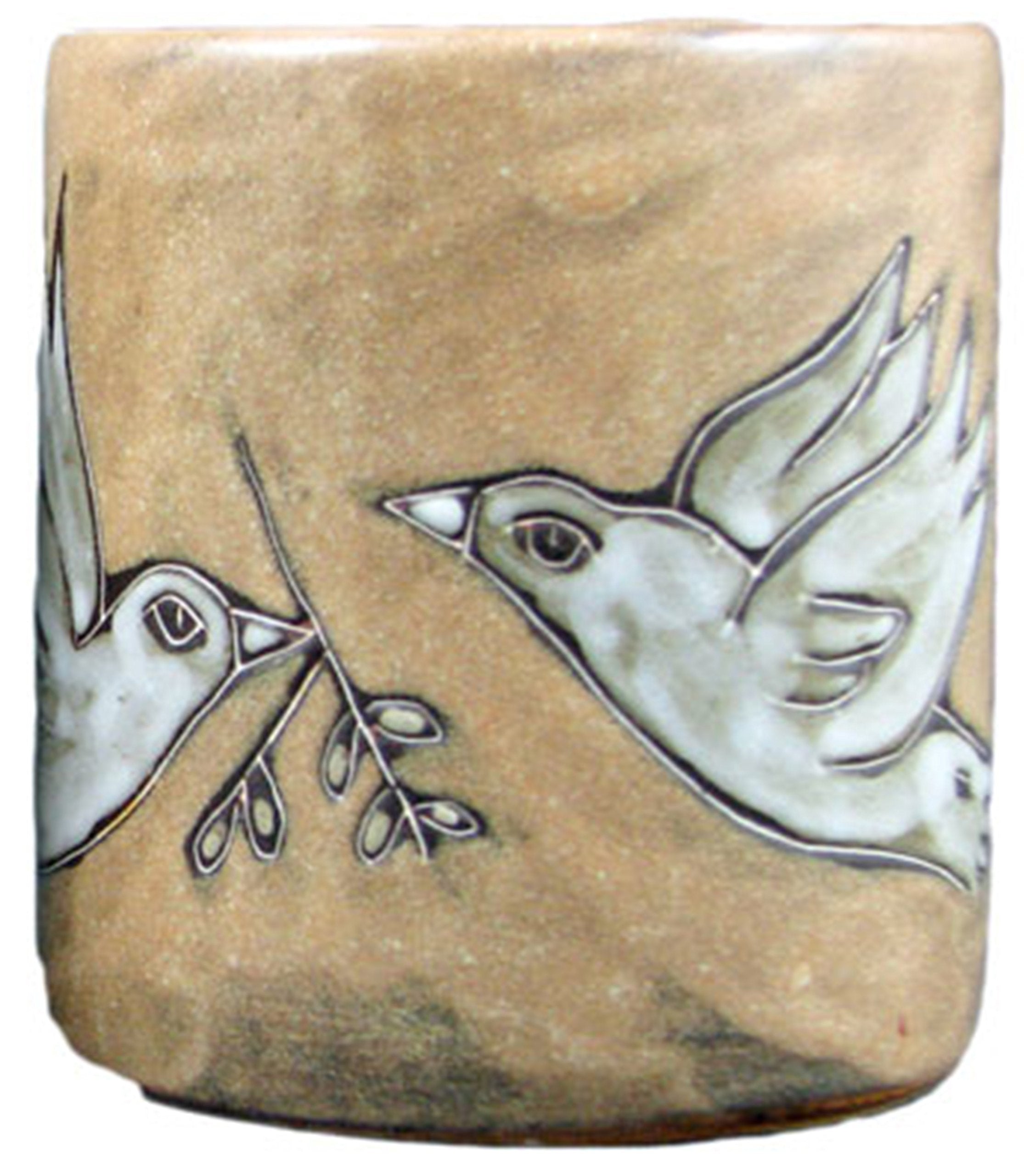 Mara Stoneware Mug Doves 16 oz back view