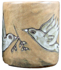 Mara Stoneware Mug Doves 16 oz back view