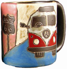 Mara Stoneware Mug Love Bus 16 oz ceramic mug