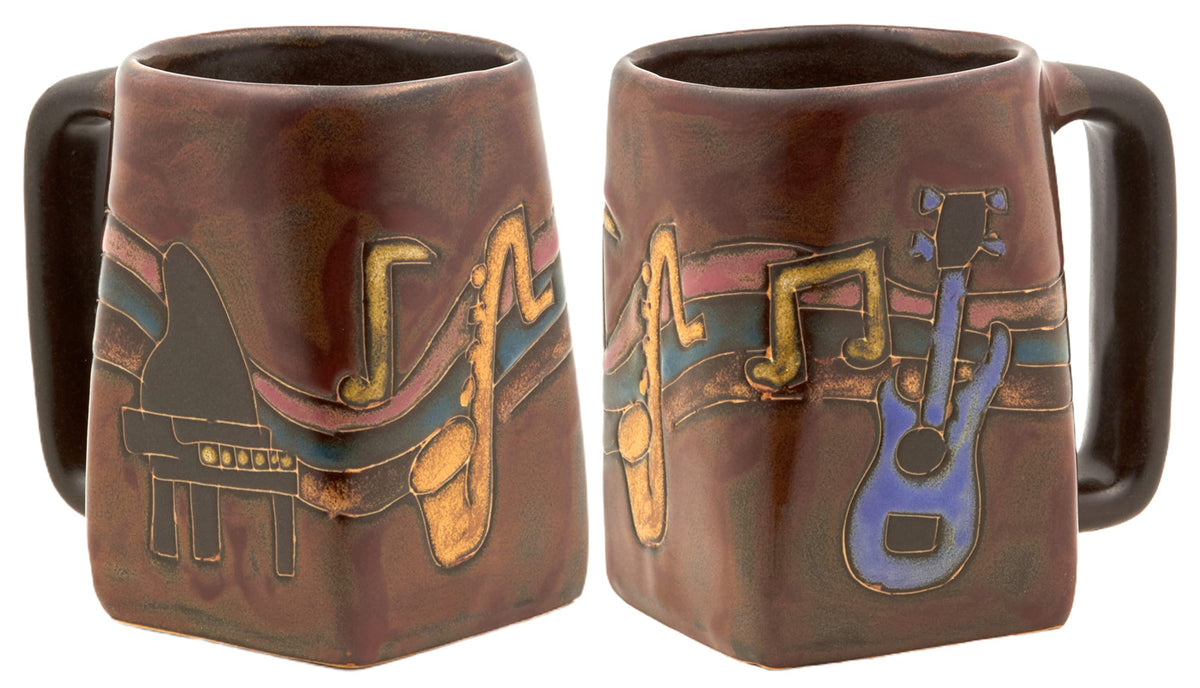 Mara Stoneware Mug musical instruments 12oz engraving