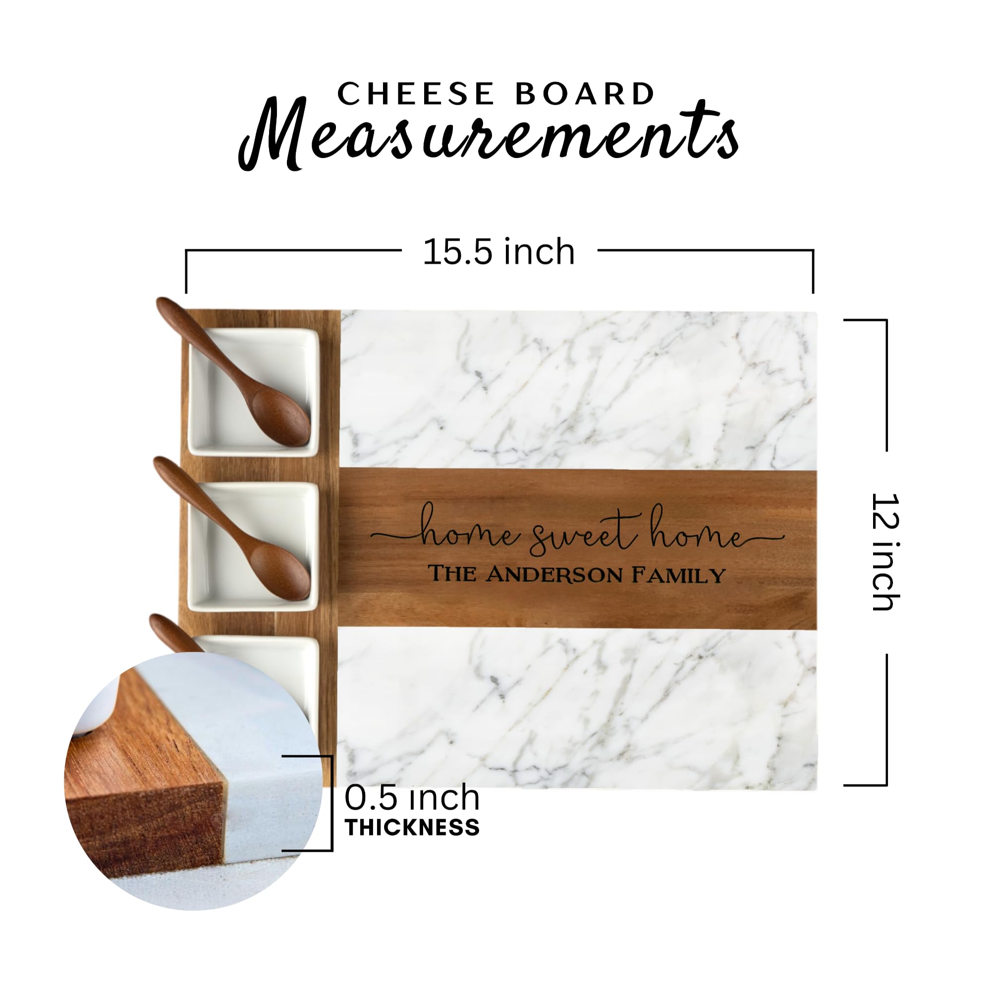 Housewarming gift idea marble cheese board from GiftsToEngrave
