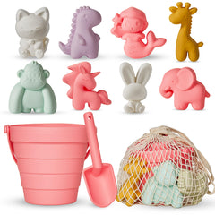 MarcZero 11pcs silicone beach toys peach pink set